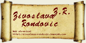 Živoslava Rondović vizit kartica